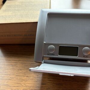 Silver Voice Recording Alarm Clock